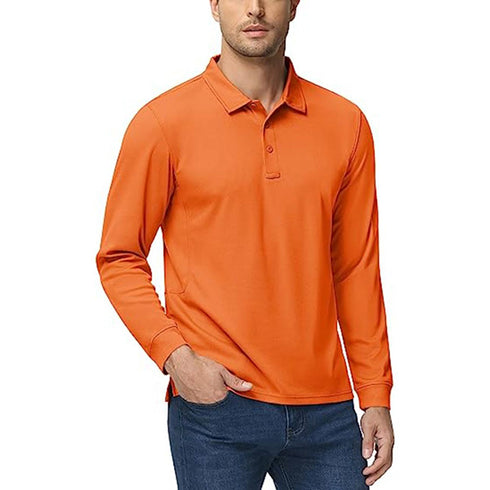 Safety Workwear Non-ANSI High Viz Long Sleeve Polo | Safety orange